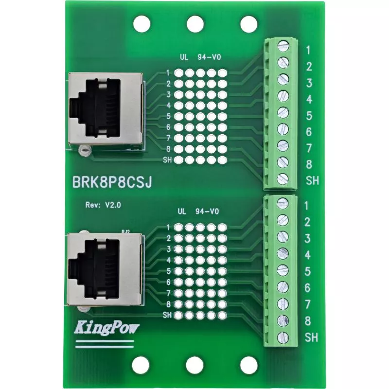 RJ45 Terminalblock, 2× Buchse nach oben, für Hutschiene