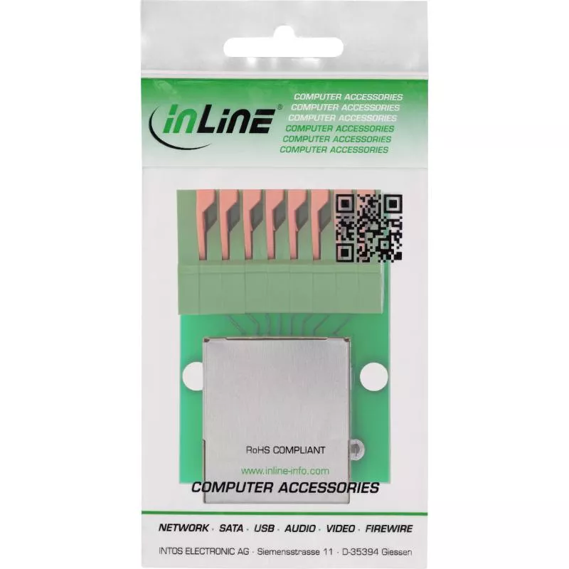 RJ45 Cat.5e Buchse auf Push-In-Klemme, 8-polig, geschirmt