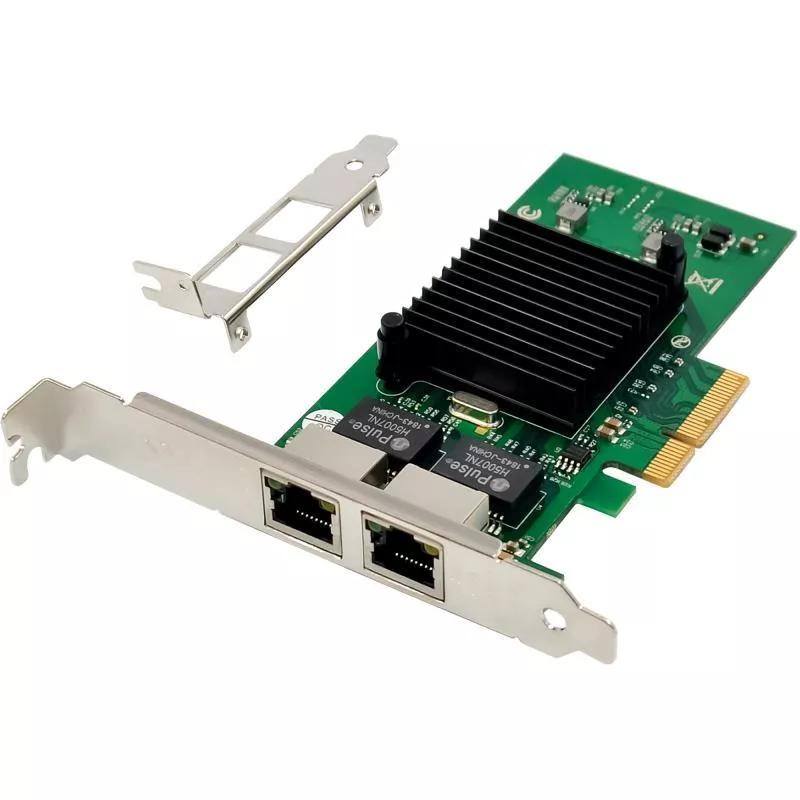 Dual-Gigabit Netzwerk Schnittstellenkarte, PCIe x4, 2x RJ45 (1 Gb/s), Low-Profile