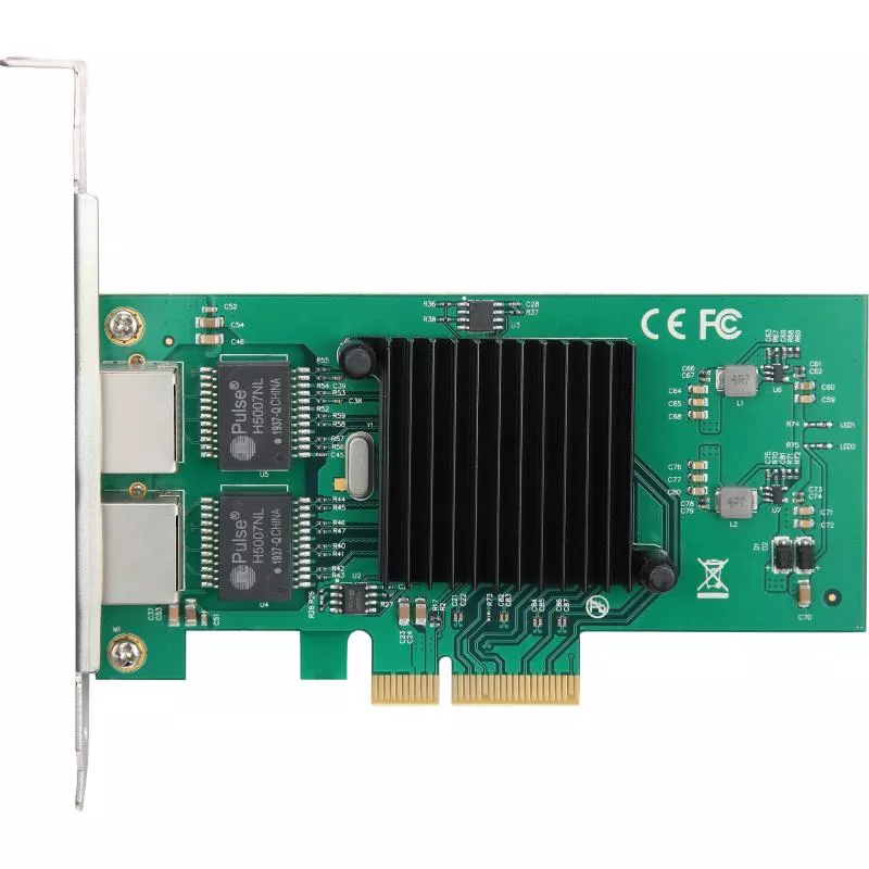 Dual-Gigabit Netzwerk Schnittstellenkarte, PCIe x4, 2x RJ45 (1 Gb/s), Low-Profile