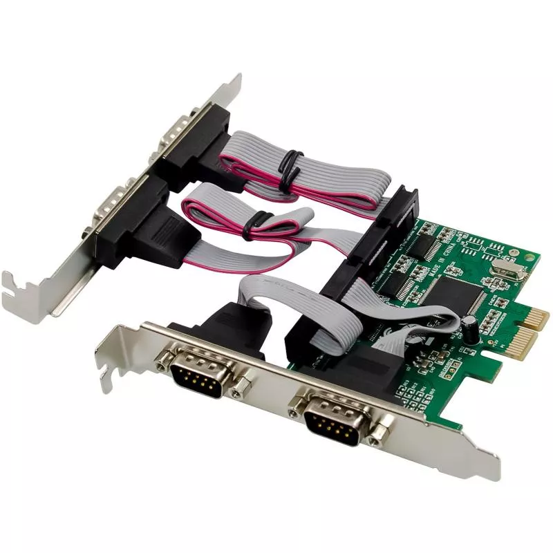 RS-232 Schnittstellenkarte, PCIe x1, 4-Port, D-Sub 9 Stecker, Low-Profile