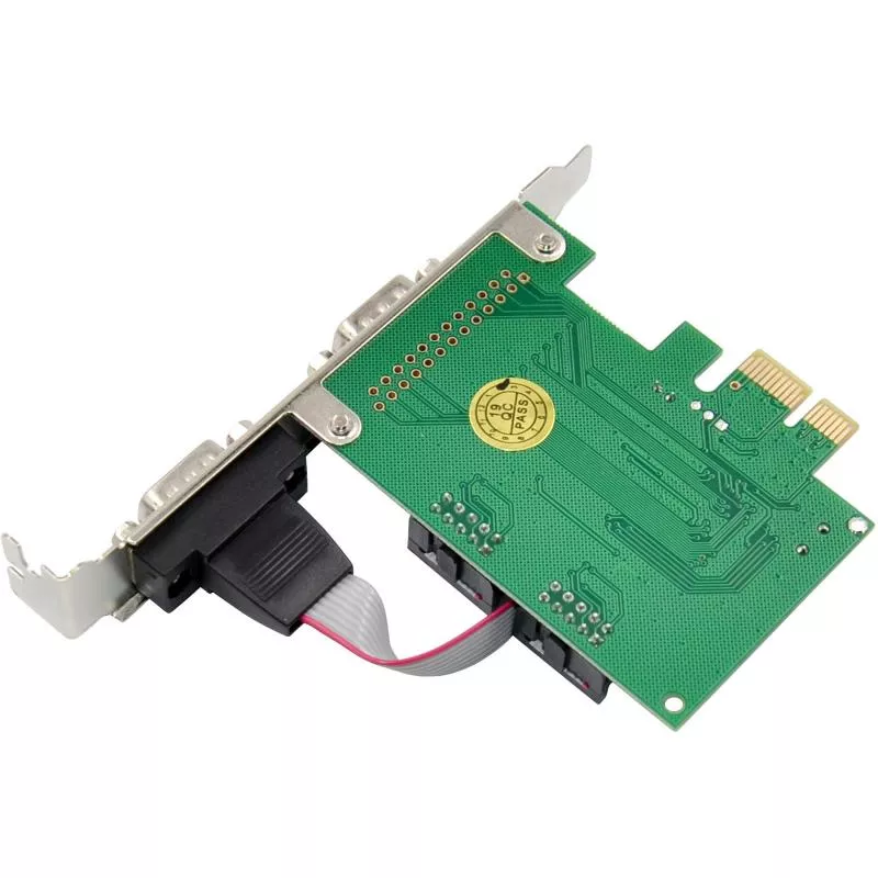 Schnittstellenkarte, PCIe x1, 2-Port RS-232, 2x D-Sub 9 Stecker, Low-Profile