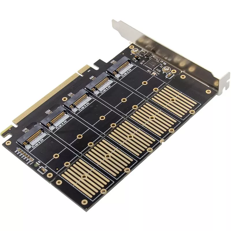 SATA Schnittstellenkarte, PCIe x16, 5x M.2 Key B (SATA), Low-Profile, inkl. Adapter