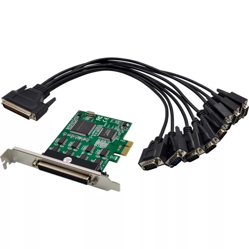 RS-232 Schnittstellenkarte, PCIe x1, 8-Port, D-Sub 9 Stecker