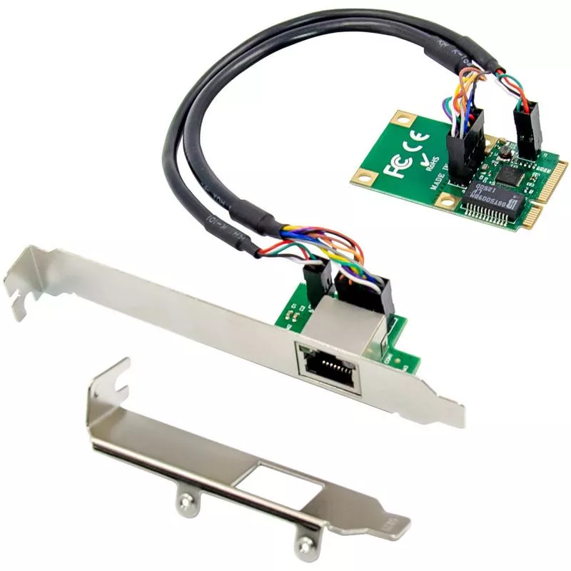 Mini-PCIe Gigabit Netzwerkkarte, 1x RJ45, Half-Size, inkl. RJ45-Modul