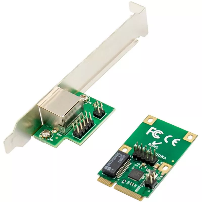Mini-PCIe Gigabit Netzwerkkarte, 1x RJ45, Half-Size, inkl. RJ45-Modul