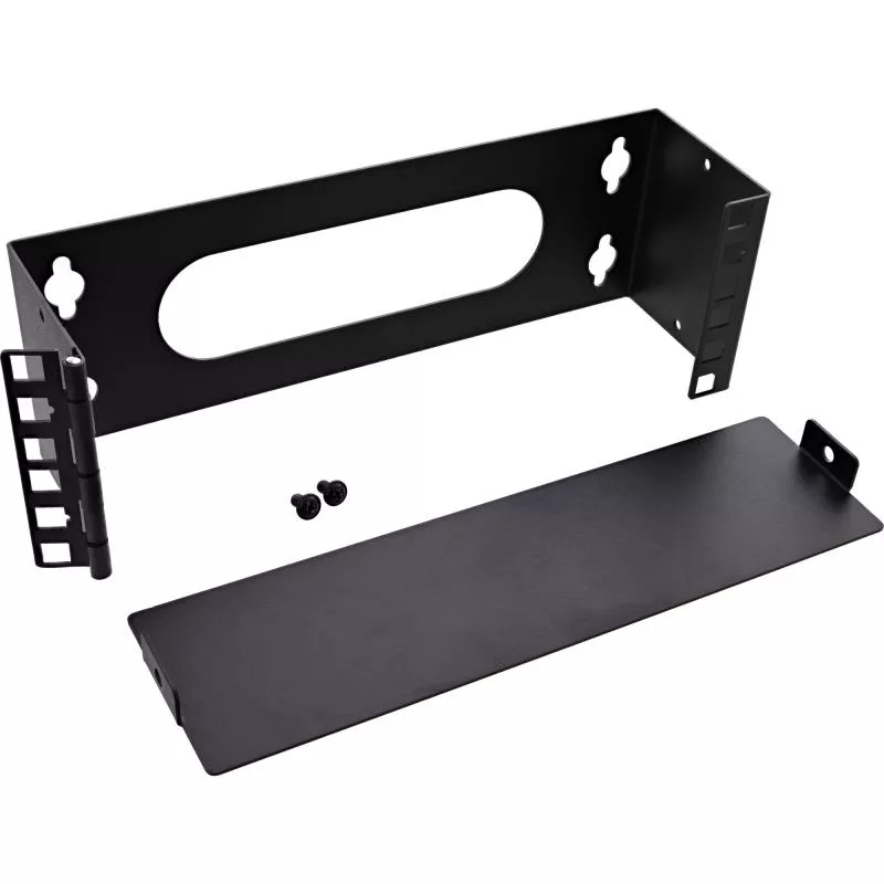 10" Mini Wandrack, 2HE, 7,6 cm Tiefe, schwarz