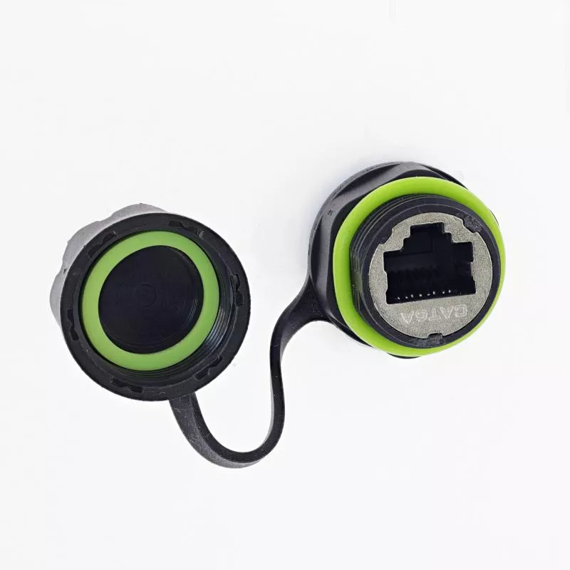 RJ45 Kupplung IP68, kurz, Cat.6A, 2x RJ45 Buchse, geschirmt, M20