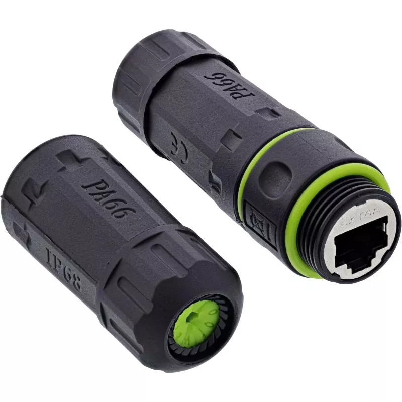 RJ45 Kupplung IP68, Cat.6A, 2x RJ45 Buchse, geschirmt, M20