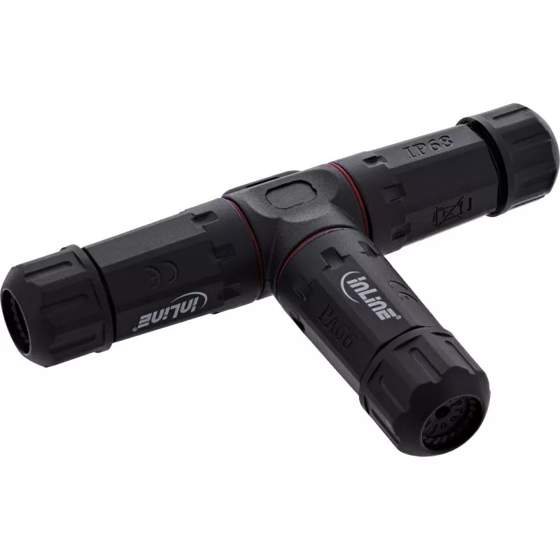 IP68 Kabelverteiler 3-Wege, 3-polig, 24A / 500V, M20, schwarz