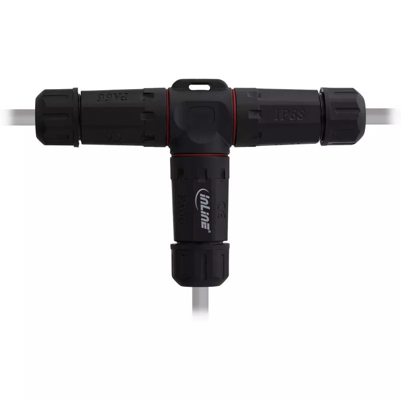 IP68 Kabelverteiler 3-Wege, 3-polig, 24A / 500V, M20, schwarz