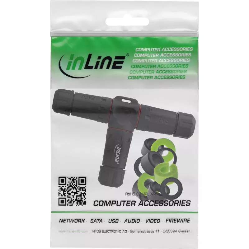 IP68 Kabelverteiler 3-Wege, 3-polig, 24A / 500V, M20, schwarz