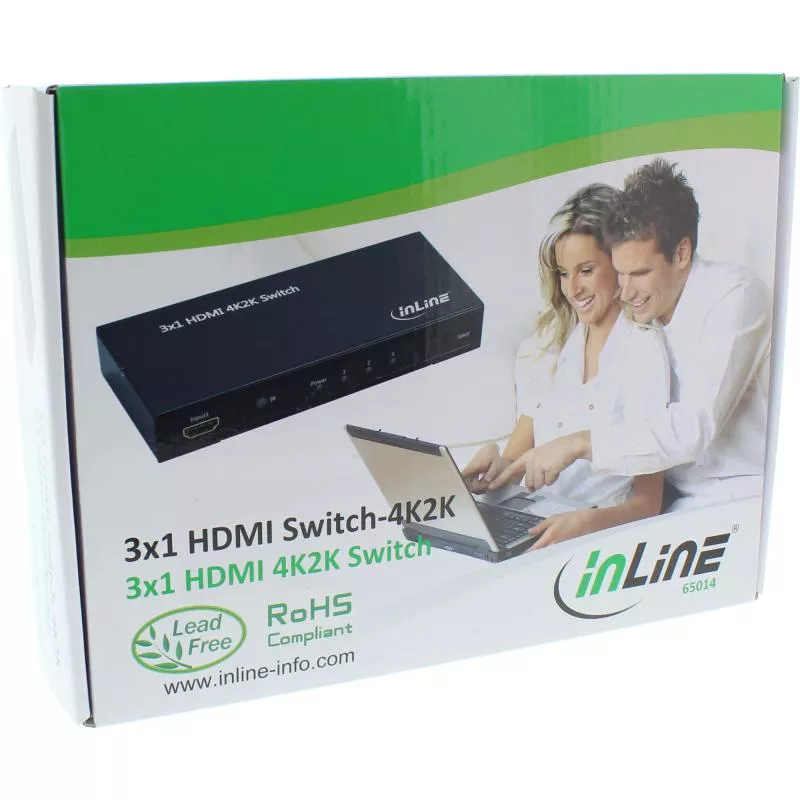 InLine® HDMI Switch Umschalter 3 Eingänge auf 1 Ausgang 4K2K 3D HD Audio