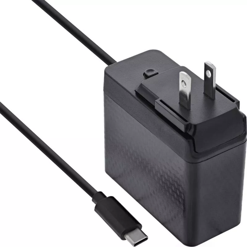 USB-C Netzteil 140 W – GaN, festes Kabel, EU/UK/US Stecker, schwarz
