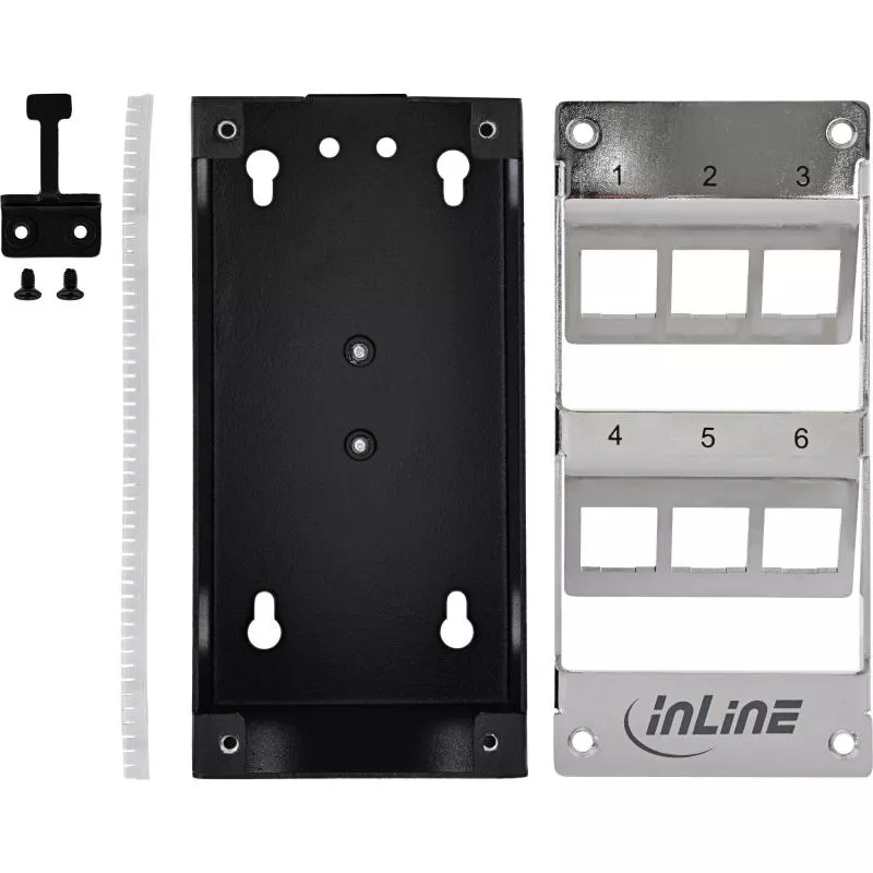 Keystone Verteilerkasten Cat.6A – 6 Port – Wand-/Hutschienenmontage – inkl. RJ45 Keystone-Module