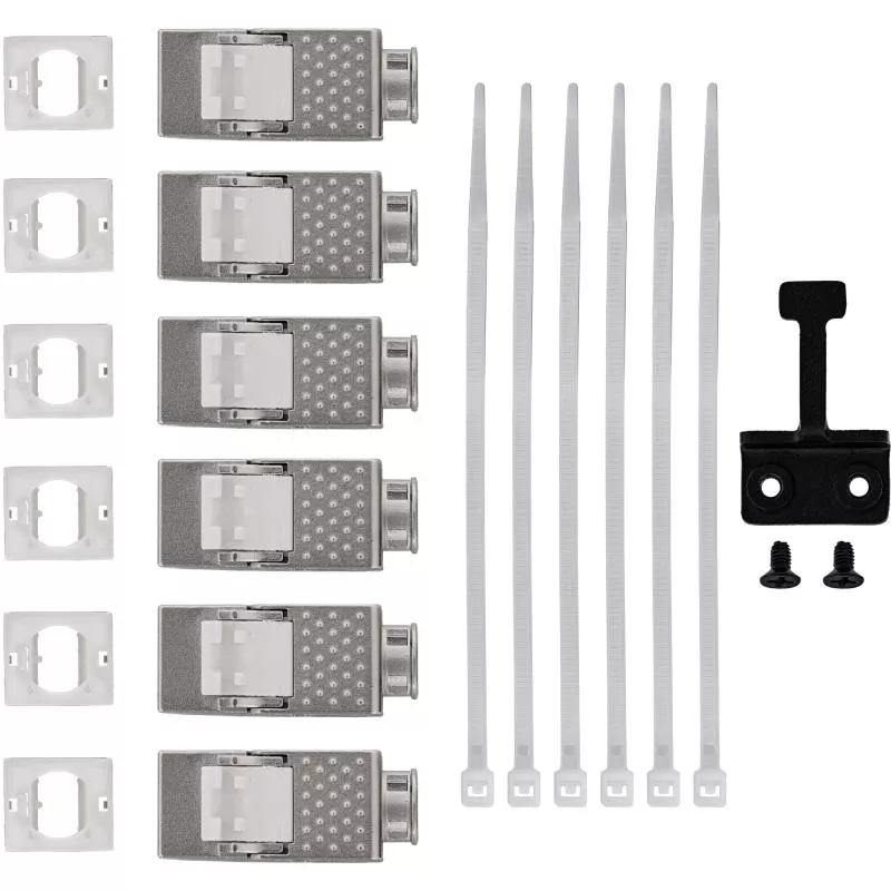 Keystone Verteilerkasten Cat.6A – 6 Port – Wand-/Hutschienenmontage – inkl. RJ45 Keystone-Module