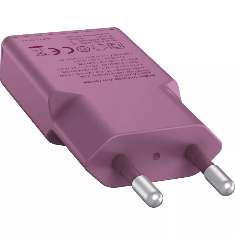 USB-C Ladegerät 30W violett, Dual USB-C, PD/PPS, GaN