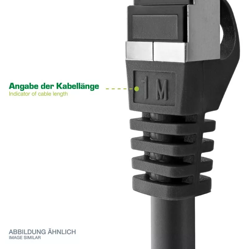 Cat.6 Patchkabel S/FTP, 2 m, schwarz – InLine 76402S