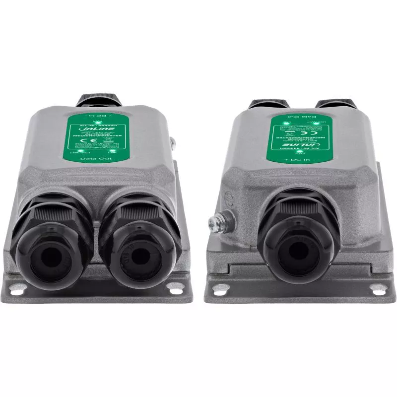 PoE+ Medienkonverter Outdoor IP67 IK10, RJ45/SFP, 1 Gb/s