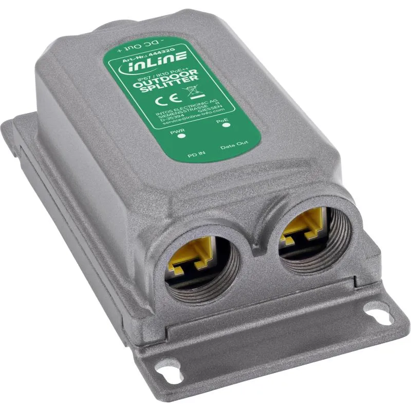 PoE++ Splitter Outdoor IP67 IK10, 60 W, 12 V, 1 Gb/s