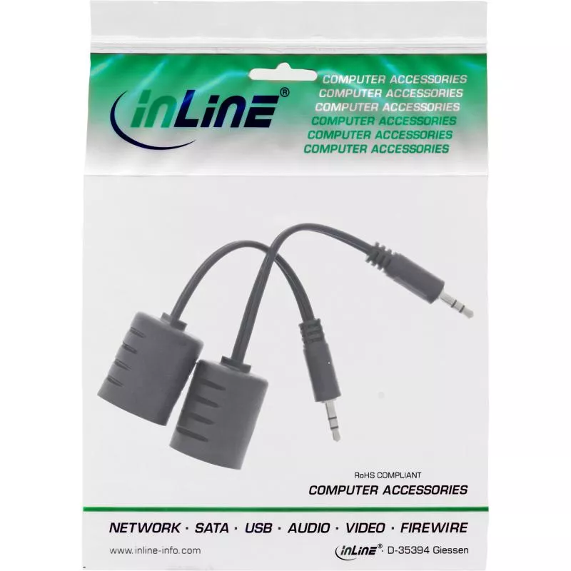 Audio über RJ45 Adapter passiv, 2x Klinke 3,5mm, 2er Pack