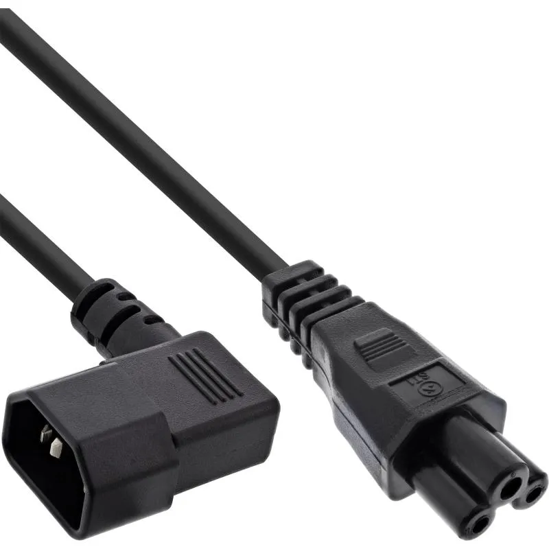 Netzkabel C14 gewinkelt auf C5, schwarz