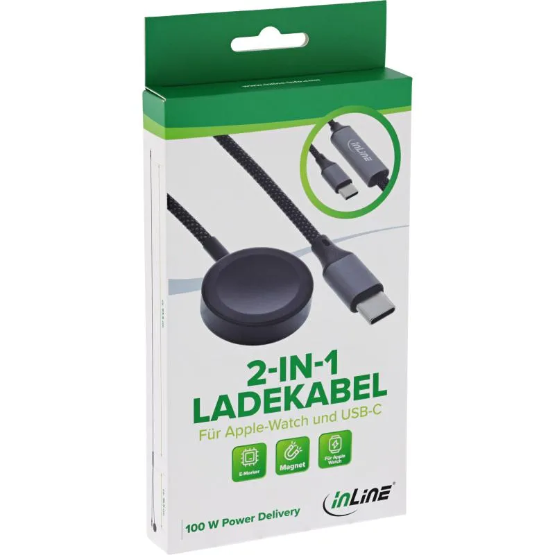 2-in-1 Ladekabel USB-C + Apple Watch, 100 W, 1,2 m