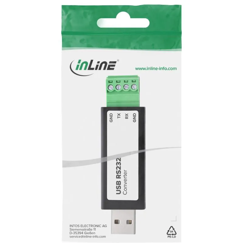 USB zu RS232 Konverter, FTDI FT232RNL, USB-A auf Schraubklemme