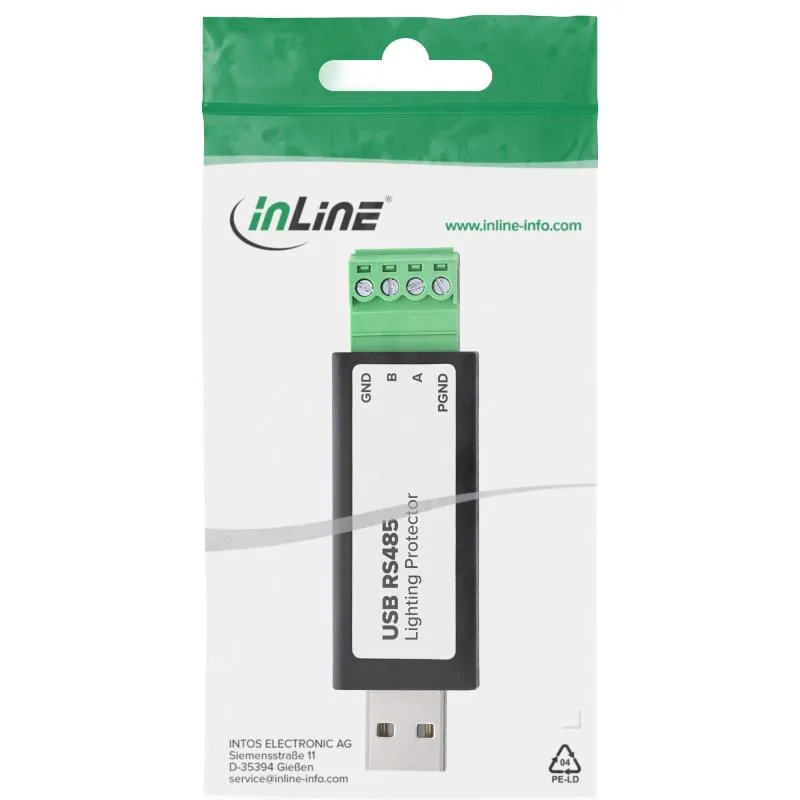 USB zu RS485 Konverter mit Blitzschutz, USB-A auf Schraubklemme