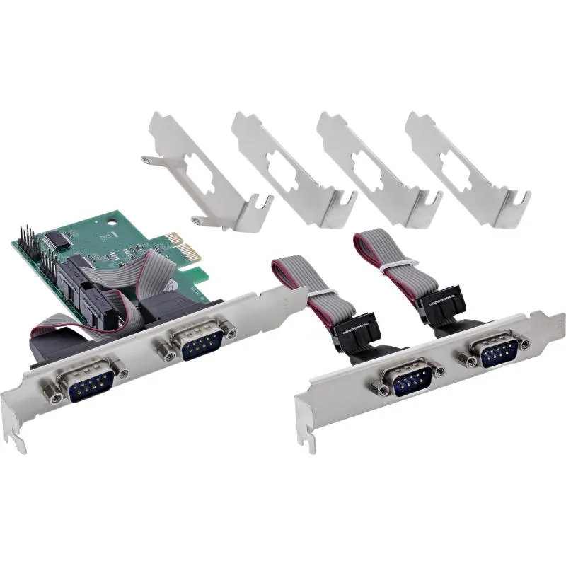 PCIe x1 Schnittstellenkarte mit 4x RS-232 (seriell), Low Profile