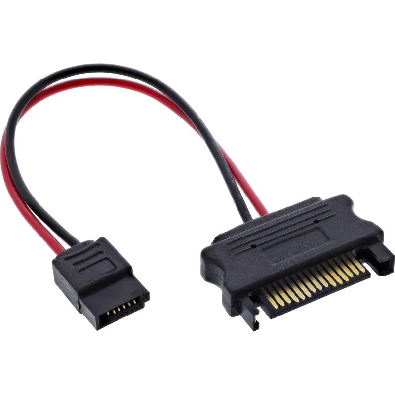 SATA Stromadapter, 15-pol. SATA Buchse auf 6-pol. SlimSATA Stecker, 0,15 m