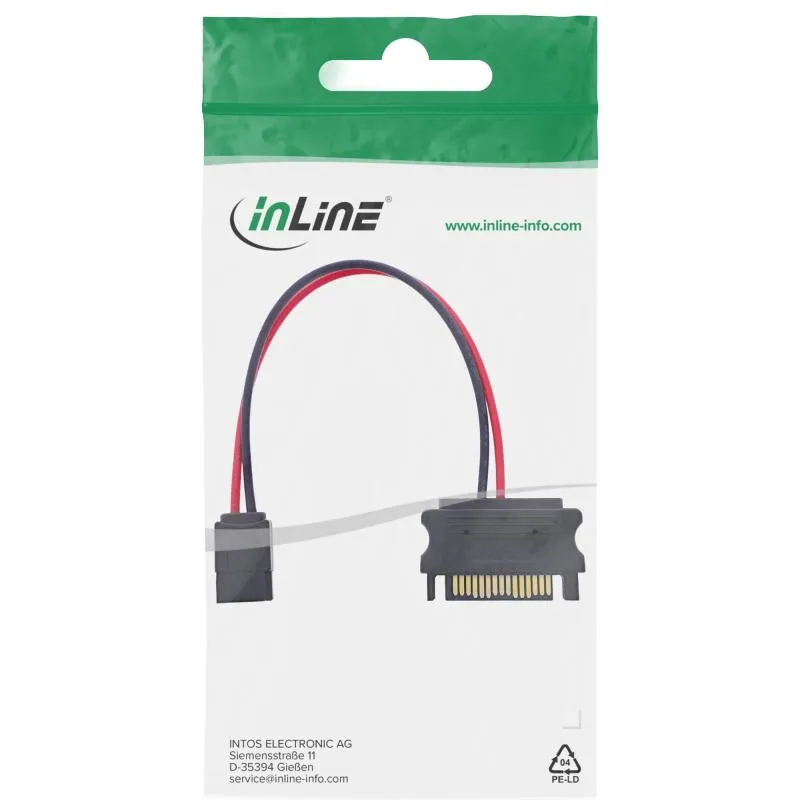 SATA Stromadapter, 15-pol. SATA Buchse auf 6-pol. SlimSATA Stecker, 0,15 m