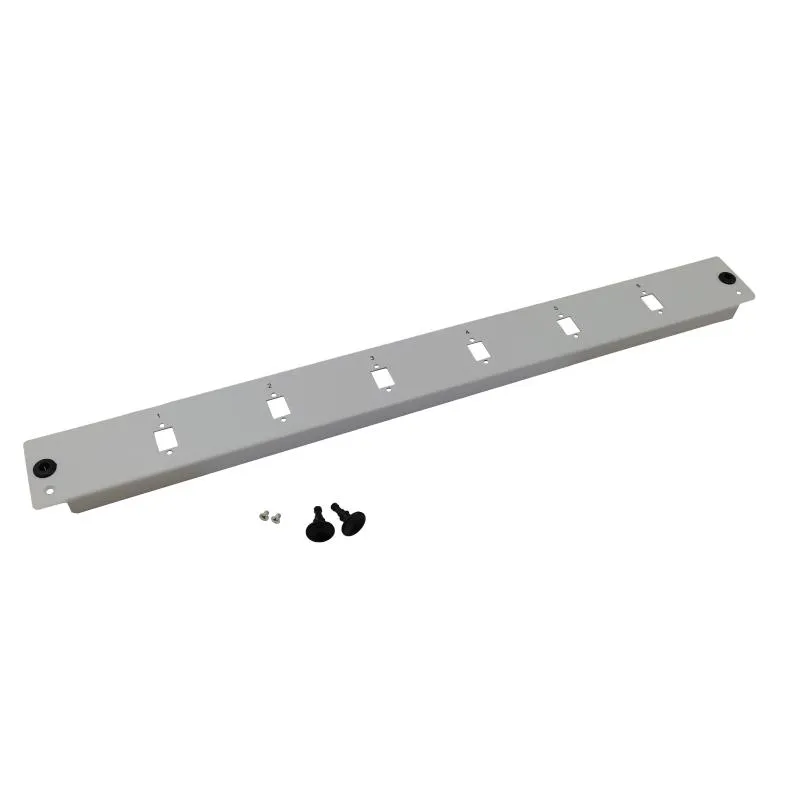 Frontplatte für LWL Breakoutbox 19" – 6-fach LC Duplex / SC / E2000 – unbestückt – Grau