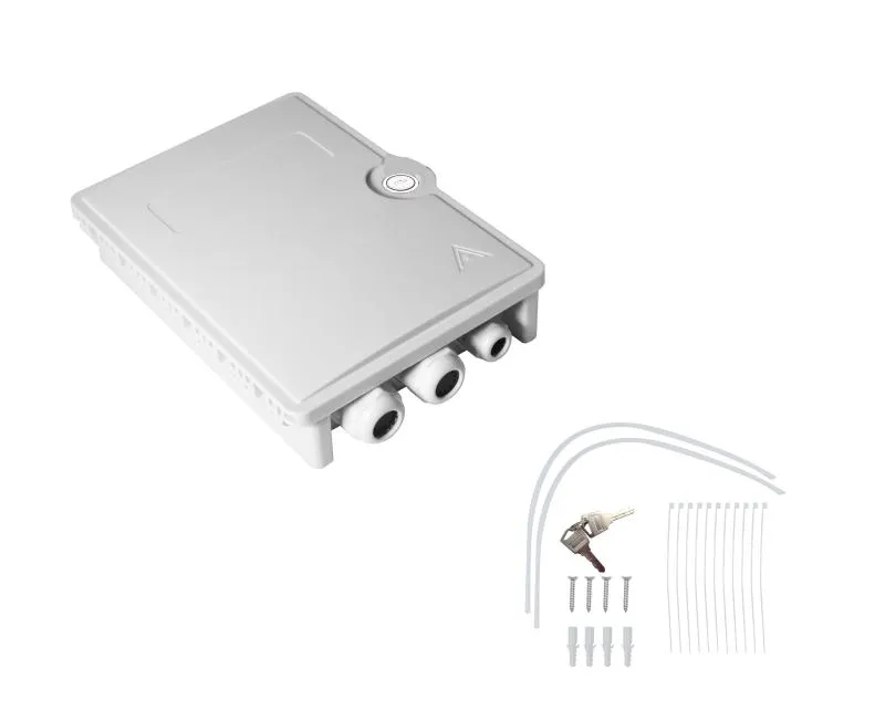 FTTH Hausanschlussbox – 6× LC Quad / SC Duplex – max. 24 Fasern – unbestückt – Grau