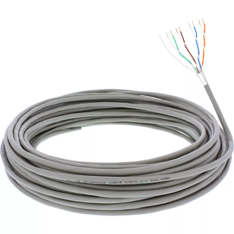 InLine® Telefon Kabel 8adrig 4x2x0,6mm zum Verlegen 25m Ring InLine® Telefon Kabel 8adrig 4x2x0,6mm zum Verlegen 25m Ring