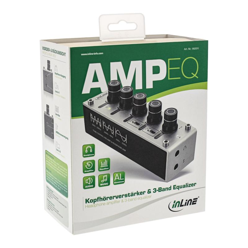 InLine® AmpEQ Kopfhörer Verstärker und Equalizer 3,5mm Klinke USB powered