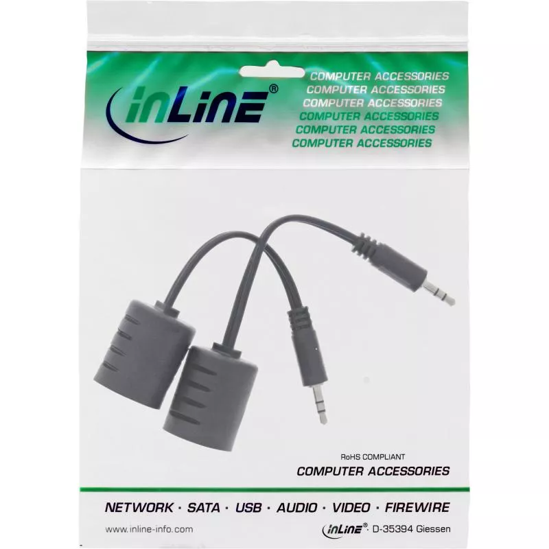 InLine® Audio über RJ45 passiv 2x Klinke 3,5mm Stecker RJ45 Buchse max. 50m