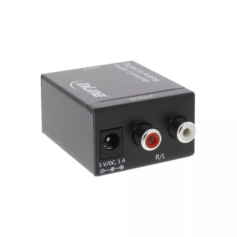 InLine® Audio Konverter Digital zu Analog Eingang Toslink oder Cinch Ausgang 2x Cinch Stereo