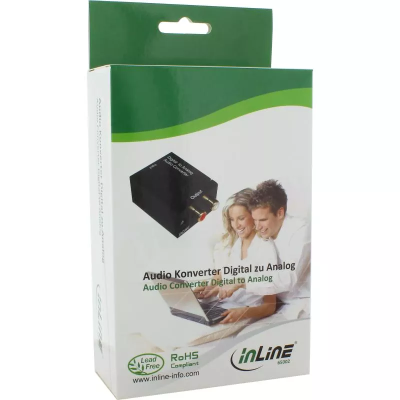 InLine® Audio Konverter Digital zu Analog Eingang Toslink oder Cinch Ausgang 2x Cinch Stereo