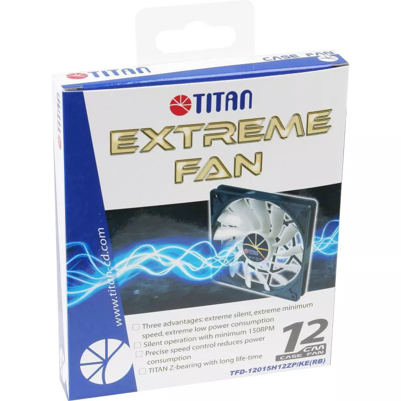Lüfter Titan 120x120x15mm TFD-12015H12ZP/KE (RB) Extreme Silent Fan mit PWM