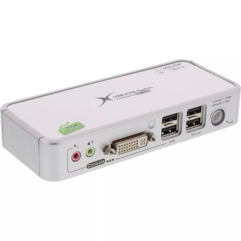 InLine® KVM Switch DVI 2fach USB 4fach mit Audio
