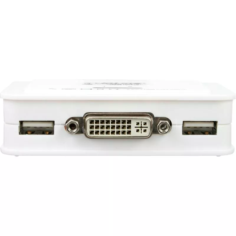 InLine® KVM Switch 2fach DVI-D USB mit Audio integr. Kabel