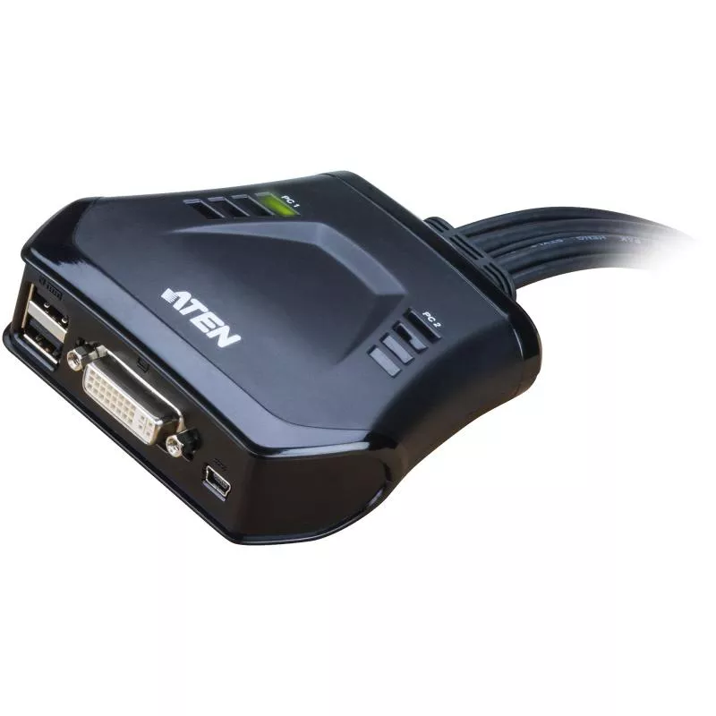 ATEN CS22D KVM Switch 2fach DVI USB mit Kabelfernbedienung