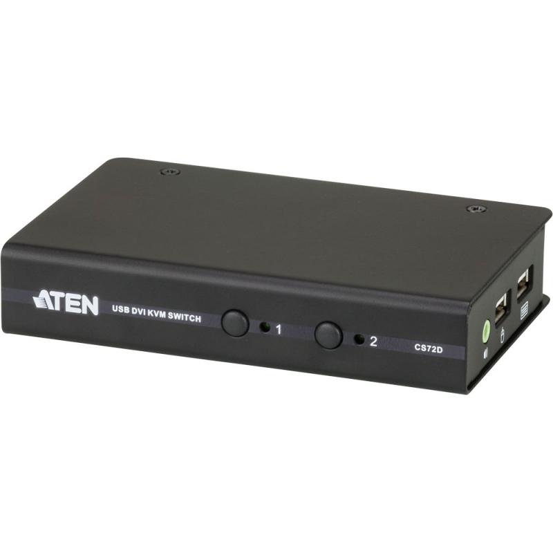 ATEN CS72D KVM Switch 2fach DVI USB Audio kompakt