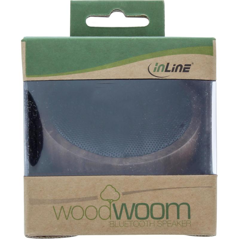 InLine® woodwoom Mini Bluetooth Walnuss Holz Lautsprecher 52mm