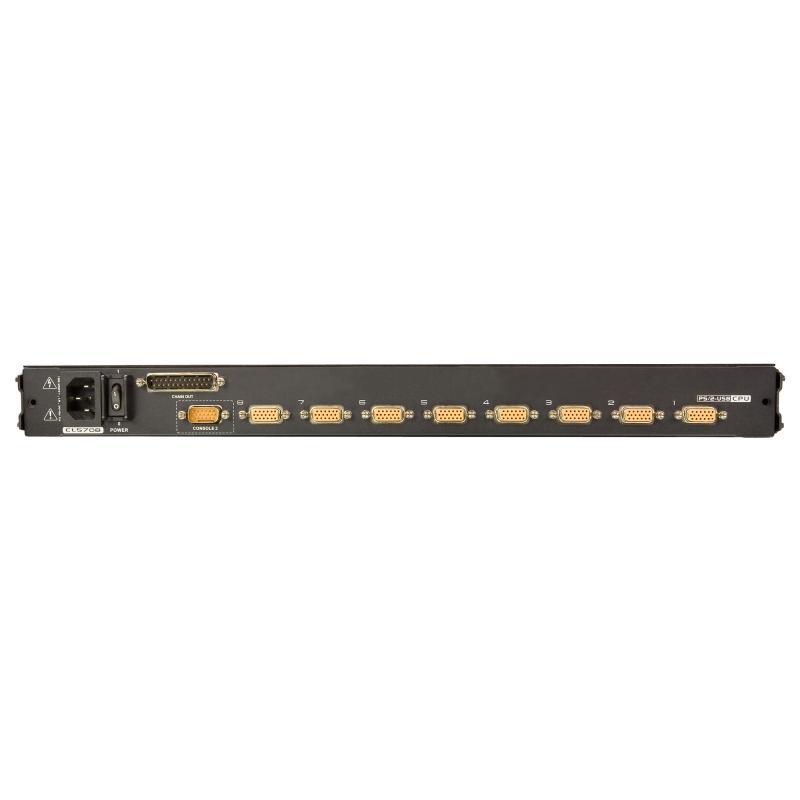 ATEN CL5708M KVMP Switch 8fach mit 17" Display USB PS/2 19" Rackmontage DE Layout