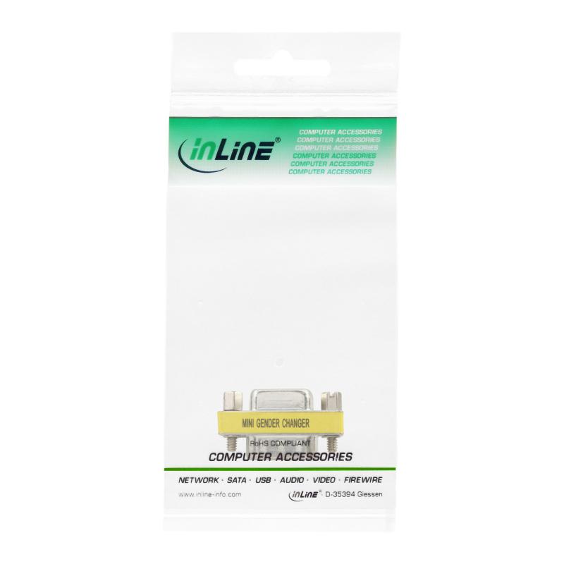 InLine® Mini Gender Changer 15pol HD Stecker / Buchse