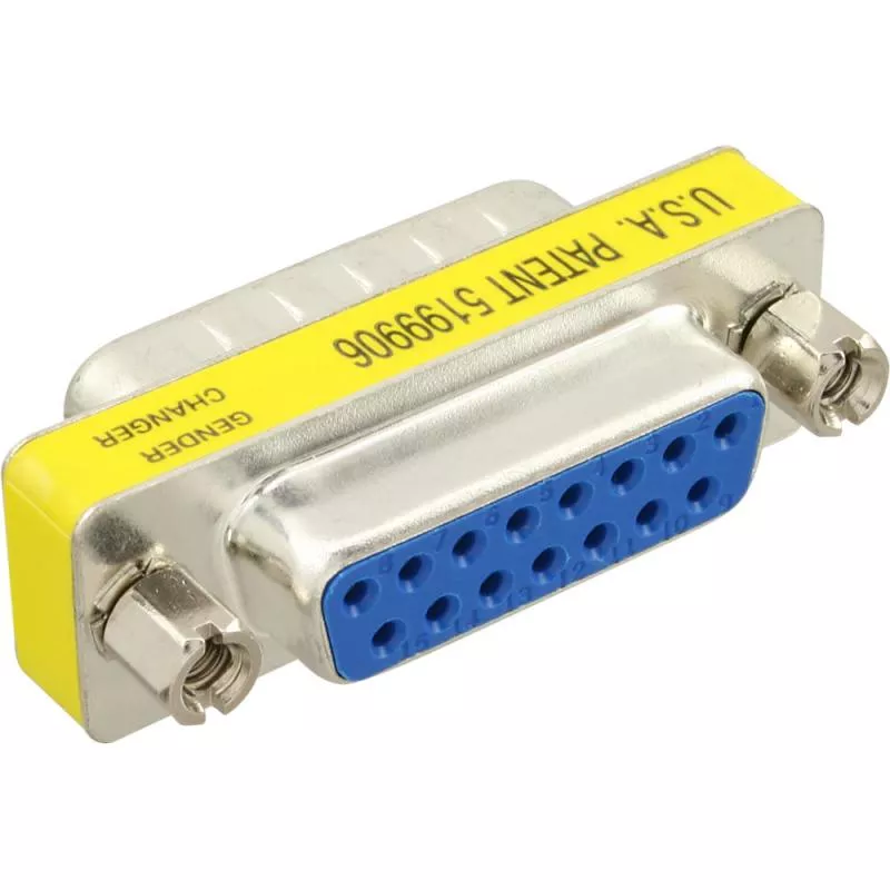 Mini Gender Changer – 15-pol Sub-D Stecker auf Buchse, kompakt Mini Gender Changer – 15-pol Sub-D Stecker auf Buchse, kompakt