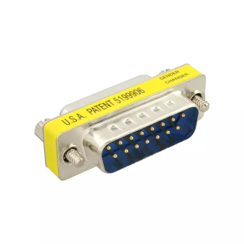 Mini Gender Changer – 15-pol Sub-D Stecker auf Buchse, kompakt Mini Gender Changer – 15-pol Sub-D Stecker auf Buchse, kompakt