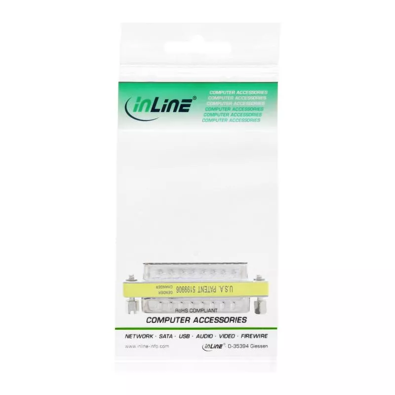 InLine® Mini Gender Changer 25pol Sub D Stecker / Stecker InLine® Mini Gender Changer 25pol Sub D Stecker / Stecker